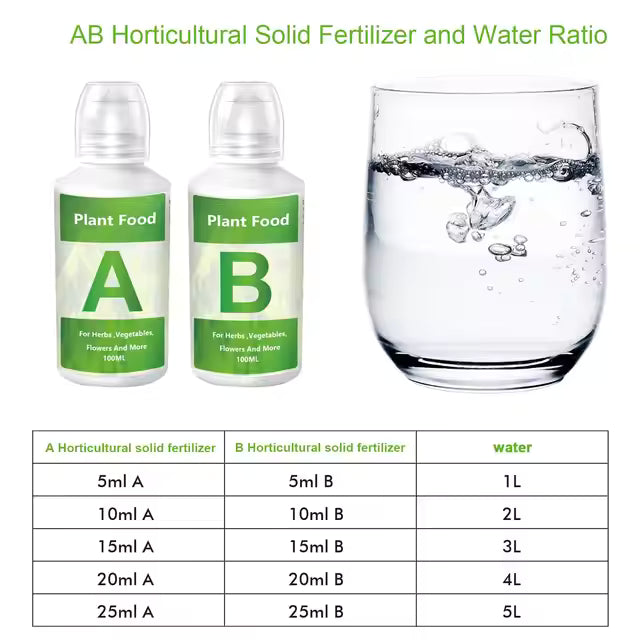 Hydroponic Nutrient Refill – Part A & B Combo Pack (2 x 100g | Makes 40L Total Concentrate)